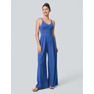 999 jumpsuit Pocket Wide Leg Quick Dry Blue S